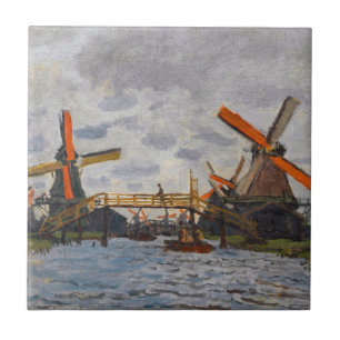 Claude Monet - Molens bij Zaandam Tegeltje