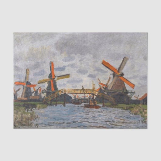 Claude Monet - Molens bij Zaandam Tissuepapier (Voorkant)