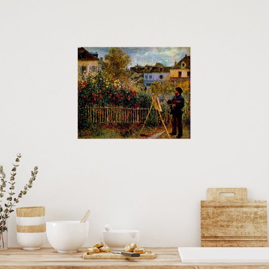 Claude Monet - Monet schilderij in zijn tuin Poster (Keuken)