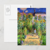 Claude Monet Monet's tuin in Vétheuil Briefkaart (Voorkant / Achterkant)