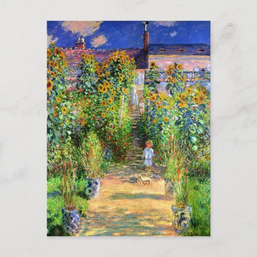 Claude Monet Monet's tuin in Vétheuil Briefkaart (Voorkant)