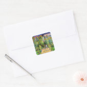 Claude Monet: Monet's tuin in Vétheuil Vierkante Sticker (Envelop)