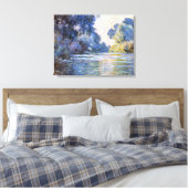 Claude Monet, Morning op de Seine bij Giverny Canvas Afdruk (Insitu (Slaapkamer))