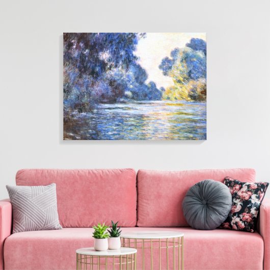 Claude Monet, Morning op de Seine bij Giverny Canvas Afdruk (Insitu (Woonkamer))