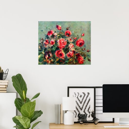 Claude Monet - Nog steeds levende rozen van Vargem Poster (Thuiskantoor)