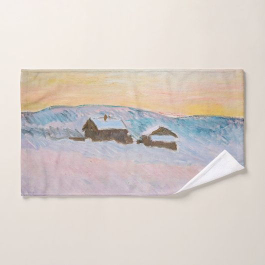 Claude Monet - Noorwegen Landscape, Blue Houses Bad Handdoek (Handdoek)
