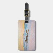 Claude Monet - Noorwegen Landscape, Blue Houses Bagagelabel (Voorkant verticaal)