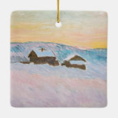 Claude Monet - Noorwegen Landscape, Blue Houses Keramisch Ornament (Achterkant)