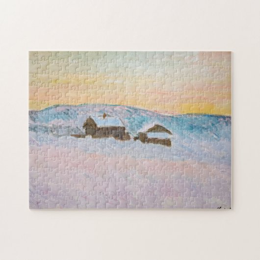 Claude Monet - Noorwegen Landscape, Blue Houses Legpuzzel (Horizontaal)