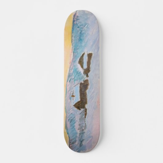 Claude Monet - Noorwegen Landscape, Blue Houses Persoonlijk Skateboard (Voorkant)