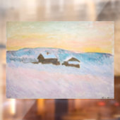 Claude Monet - Noorwegen Landscape, Blue Houses Raamsticker (Vel 2)