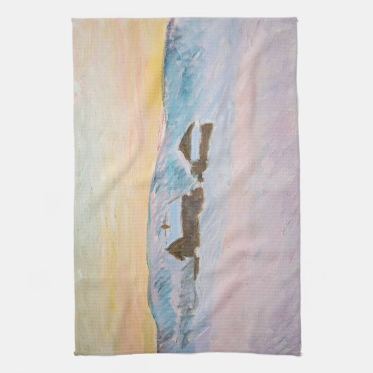 Claude Monet - Noorwegen Landscape, Blue Houses Theedoek (Verticaal)