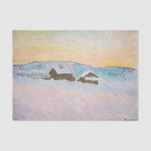 Claude Monet - Noorwegen Landscape, Blue Houses Tissuepapier (Voorkant)