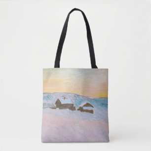 Claude Monet - Noorwegen Landscape, Blue Houses Tote Bag