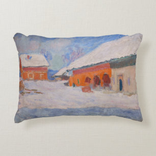 Claude Monet - Noorwegen, Rode huizen bij Bjornega Accent Kussen