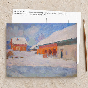 Claude Monet - Noorwegen, Rode Huizen bij Bjornega Briefkaart