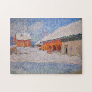 Claude Monet - Noorwegen, Rode huizen bij Bjornega Legpuzzel