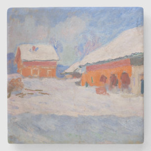 Claude Monet - Noorwegen, Rode huizen bij Bjornega Stenen Onderzetter
