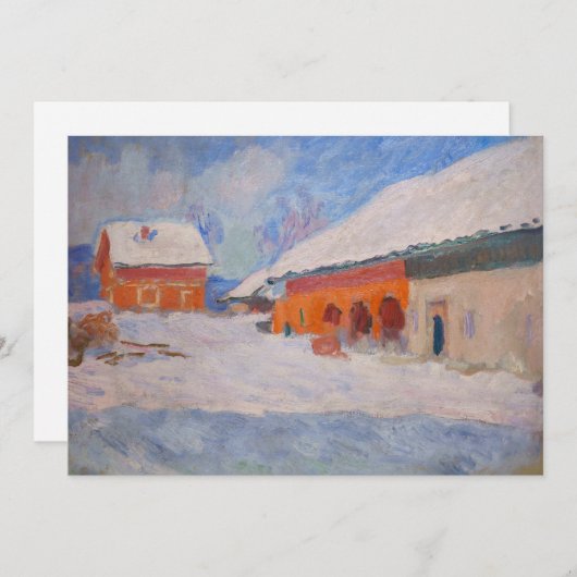 Claude Monet - Noorwegen, Rode Huizen in Bjornegaa Bedankkaart (Voorkant / Achterkant)