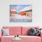 Claude Monet - Noorwegen, Rode Huizen in Bjornegaa Canvas Afdruk (Insitu (Woonkamer))