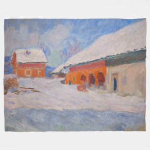 Claude Monet - Noorwegen, Rode Huizen in Bjornegaa Fleece Deken