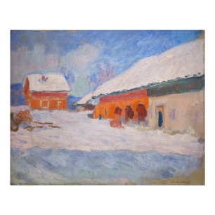 Claude Monet - Noorwegen, Rode Huizen in Bjornegaa Foto Afdruk