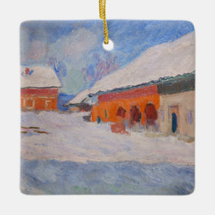Claude Monet - Noorwegen, Rode Huizen in Bjornegaa Keramisch Ornament