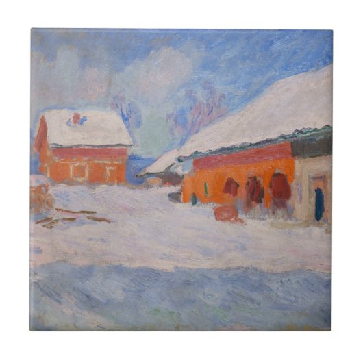 Claude Monet - Noorwegen, Rode Huizen in Bjornegaa Tegeltje (Voorkant)