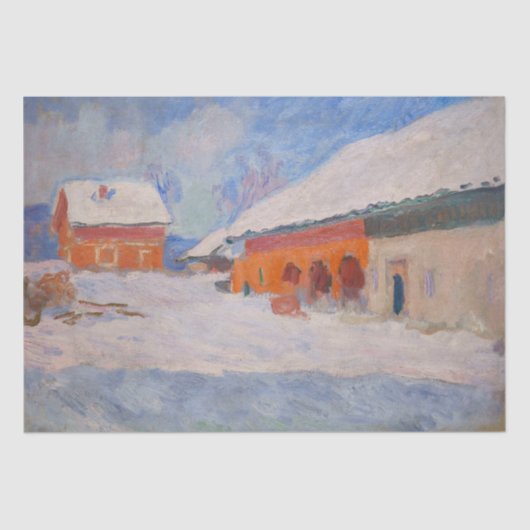 Claude Monet - Noorwegen, Rode Huizen in Bjornegaa Tissuepapier (Voorkant)