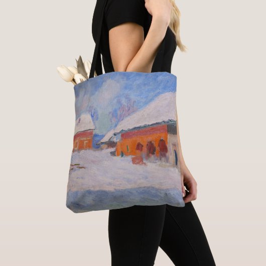 Claude Monet - Noorwegen, Rode Huizen in Bjornegaa Tote Bag (Dichtbij)