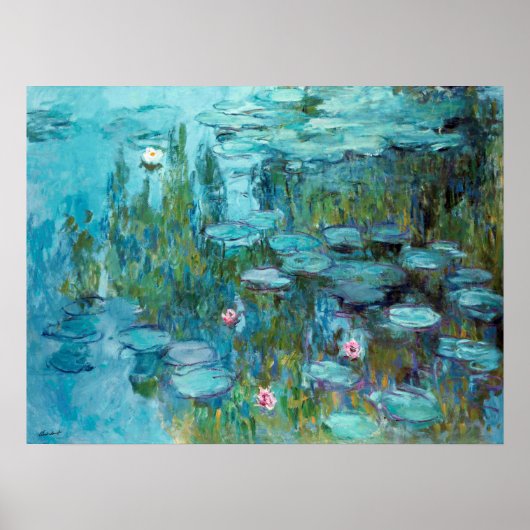 Claude Monet Nympheas Water Lilies Flowers Pond Poster (Voorkant)