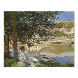 Claude Monet - Op de Bank of the Seine, Bennecour Foto Afdruk