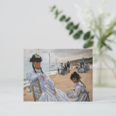 Claude Monet - Op het strand bij Trouville Briefkaart (Staand voorkant)
