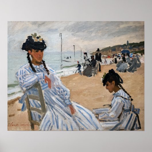 Claude Monet - Op het strand bij Trouville Poster (Voorkant)