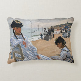 Claude Monet - Op het strand in Trouville Accent Kussen