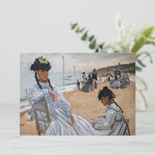 Claude Monet - Op het strand in Trouville Bedankkaart (Staand voorkant)