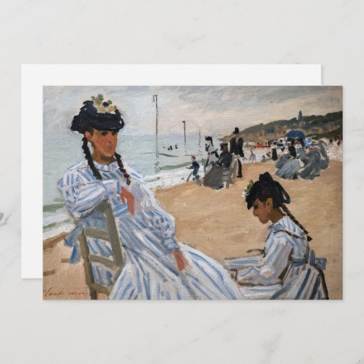 Claude Monet - Op het strand in Trouville Bedankkaart (Voorkant / Achterkant)
