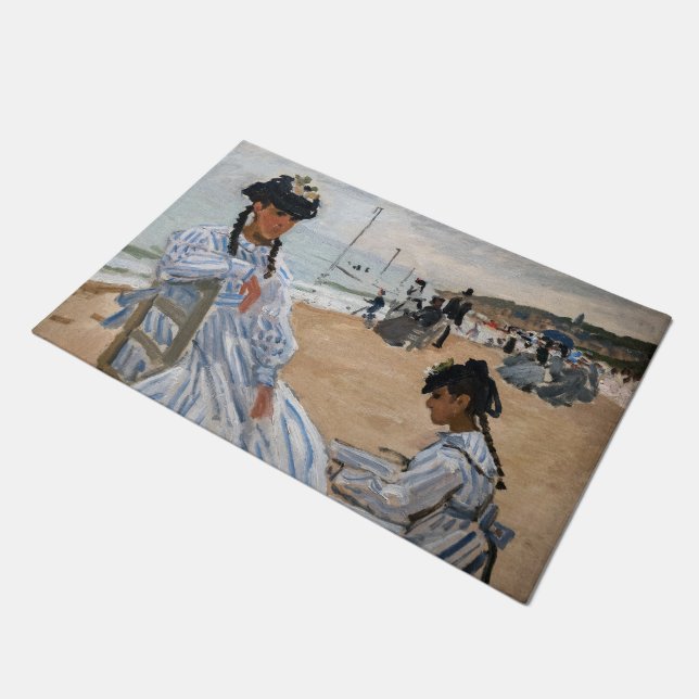 Claude Monet - Op het strand in Trouville Deurmat (Schuin)