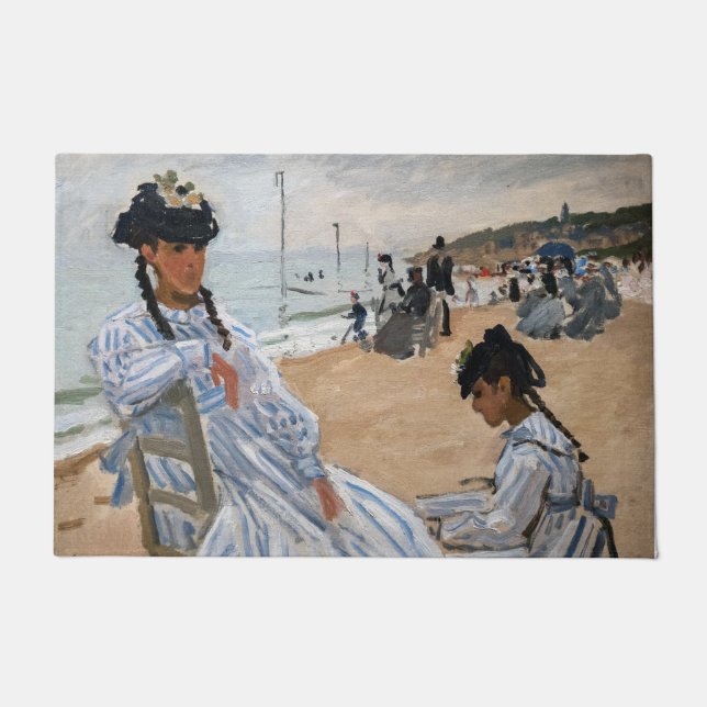 Claude Monet - Op het strand in Trouville Deurmat (Voorkant)