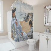Claude Monet - Op het strand in Trouville Douchegordijn (In situ)