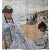 Claude Monet - Op het strand in Trouville Douchegordijn (Voorkant)