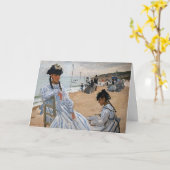 Claude Monet - Op het strand in Trouville Kaart (Gele Bloem)