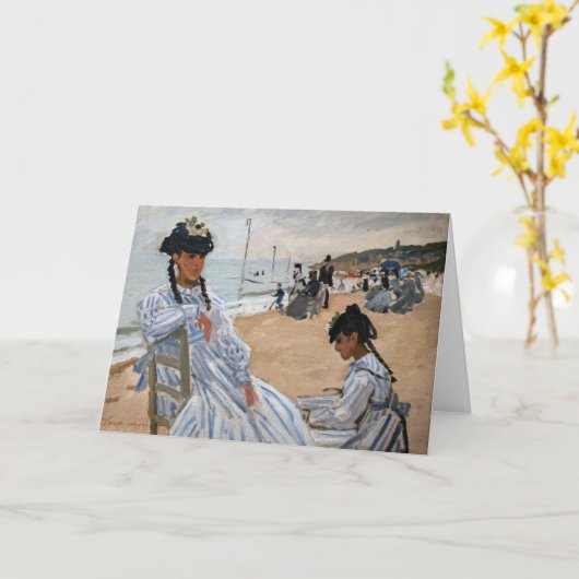 Claude Monet - Op het strand in Trouville Kaart (Gele Bloem)