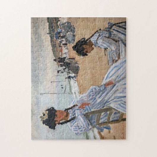 Claude Monet - Op het strand in Trouville Legpuzzel (Verticaal)