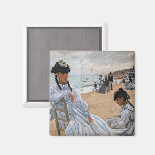 Claude Monet - Op het strand in Trouville Magneet (Voorkant / Achterkant)