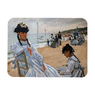 Claude Monet - Op het strand in Trouville Magneet
