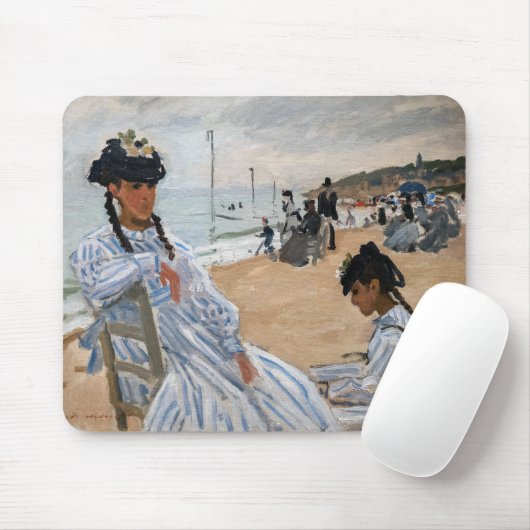 Claude Monet - Op het strand in Trouville Muismat (Met muis)