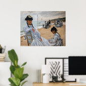 Claude Monet - Op het strand in Trouville Poster (Thuiskantoor)