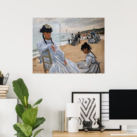 Claude Monet - Op het strand in Trouville Poster (Thuiskantoor)