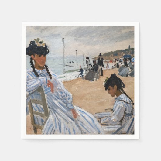 Claude Monet - Op het strand in Trouville Servet (Voorkant)
